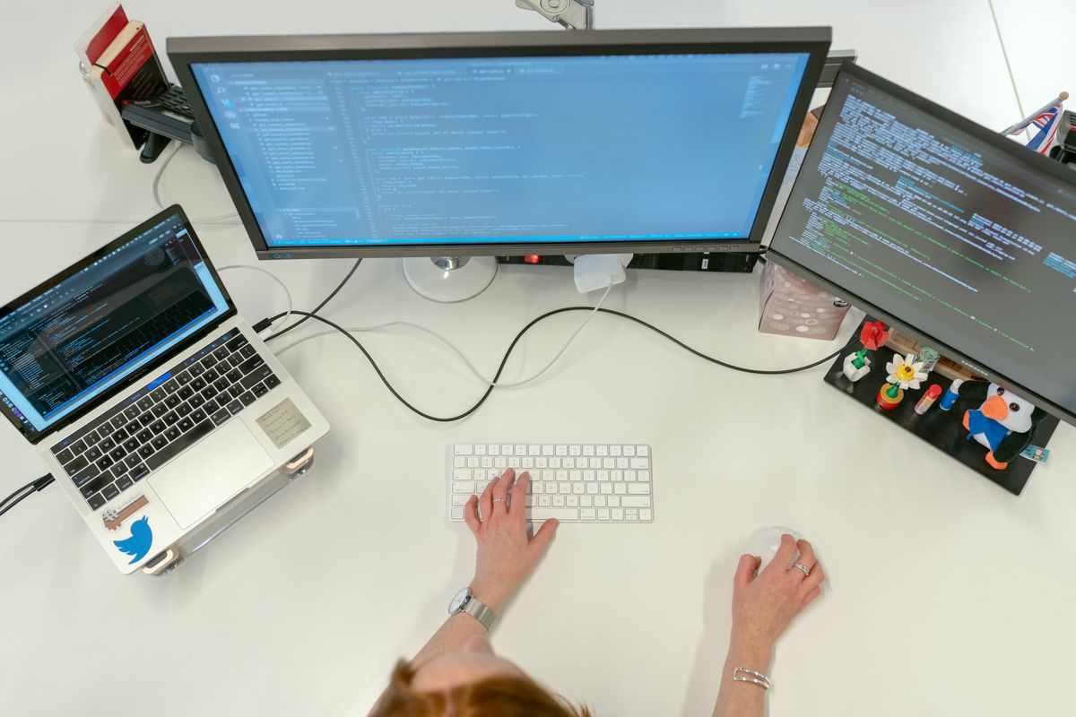 Konzentrierte Arbeit an einer Softwarelösung